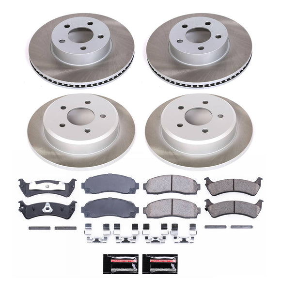 PowerStop Semi-Coated Rotor and Low-Dust Ceramic Brake Pad Kit