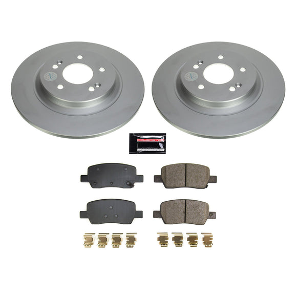 PowerStop Genuine Geomet Coated Rotor and Low-Dust Ceramic Brake Pad Kit