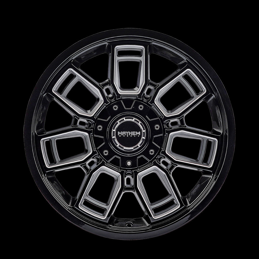 20x9 Mayhem 8118 Ordinance Black Milled 5x127 5x139.7 5x5 5x5.5 ET0 Wheel