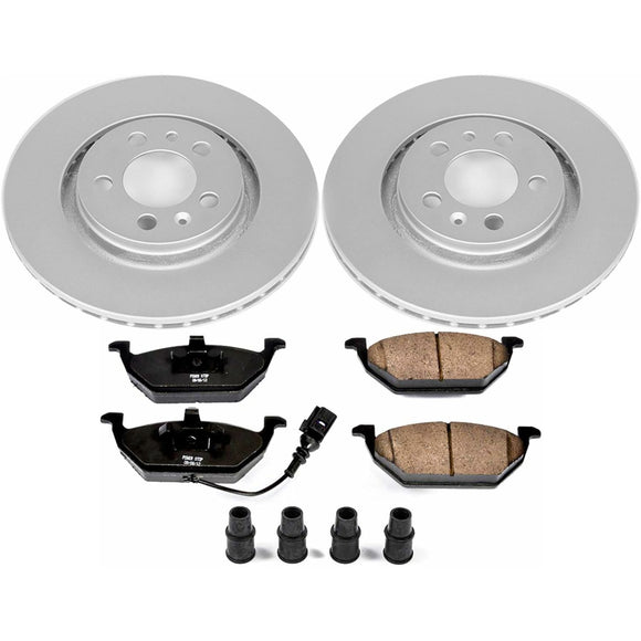 PowerStop Genuine Geomet Coated Rotor and Carbon-Fiber Ceramic Brake Pad Kit