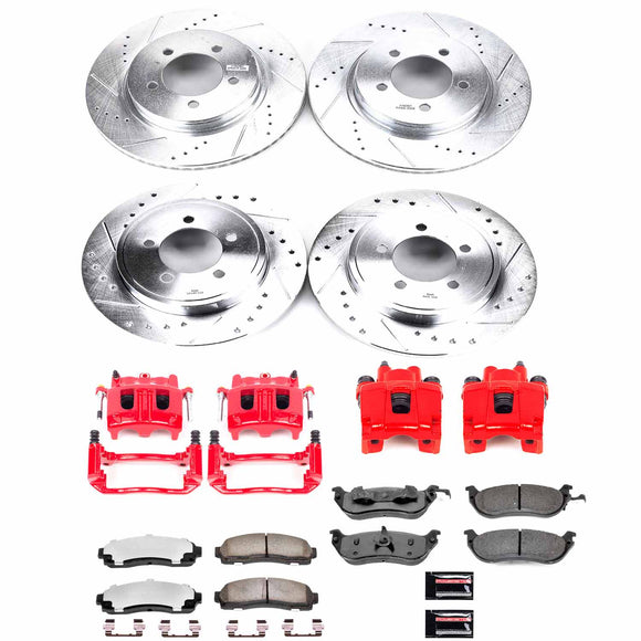 PowerStop Z36 Truck and SUV Ceramic Brake Pad, Drilled & Slotted Rotor, and Cali