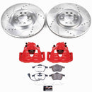 PowerStop Z26 Street Performance Ceramic Brake Pad, Drilled Slotted Rotor, and C