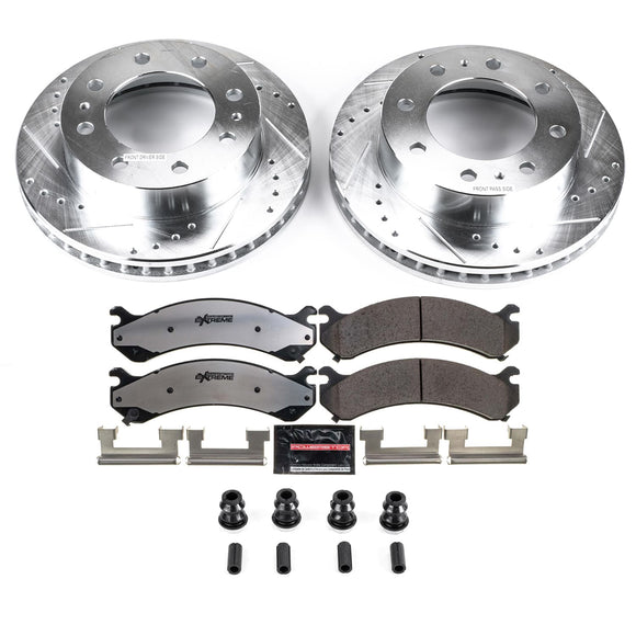 PowerStop Z36 Carbon-Fiber Ceramic Brake Pad with Drilled and Slotted Rotor Kit