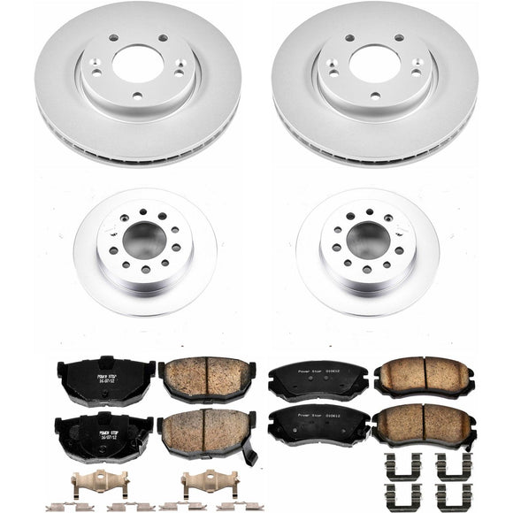 PowerStop Genuine Geomet Coated Rotor and Low-Dust Ceramic Brake Pad Kit