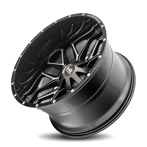 24x14 Hardrock Affliction Gloss Black Milled 8x165.1 ET-76 wheel/rim