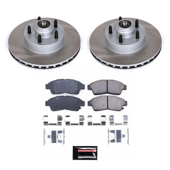 PowerStop Semi-Coated Rotor and Low-Dust Ceramic Brake Pad Kit