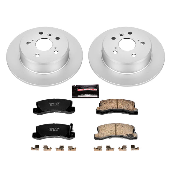 PowerStop Genuine Geomet Coated Rotor and Low-Dust Ceramic Brake Pad Kit