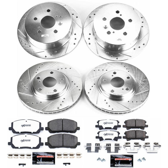 PowerStop Z36 Carbon-Fiber Ceramic Brake Pad with Drilled and Slotted Rotor Kit