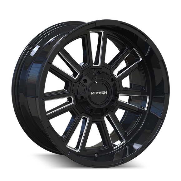 20x9 Mayhem 8115 Apollo Gloss Black Milled 8x170 ET18 Wheel Rim