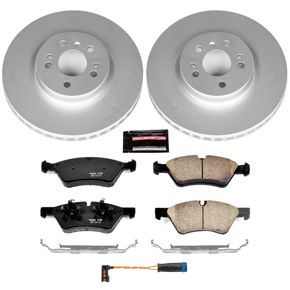 PowerStop Genuine Geomet Coated Rotor and Carbon-Fiber Ceramic Brake Pad Kit
