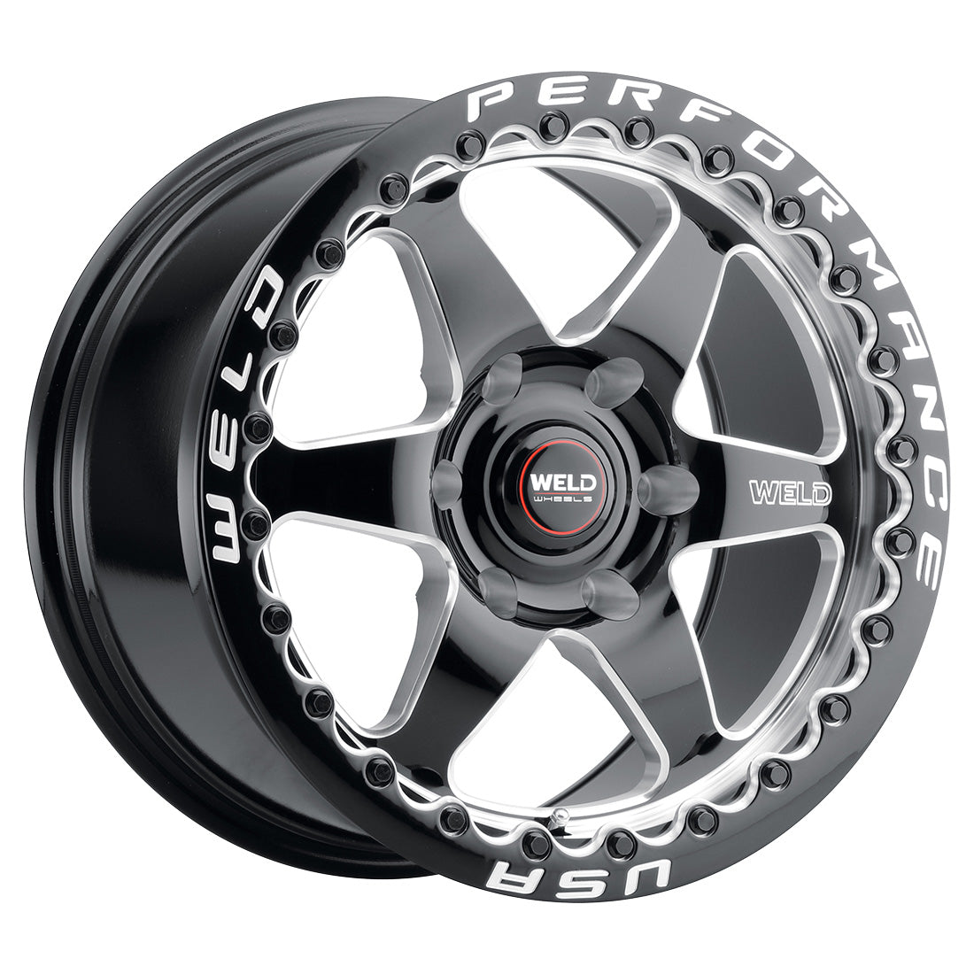 17x9.5 WELD Performance Ventura6 Beadlock Black Mill 6x127 6x5 ET35 Wheel