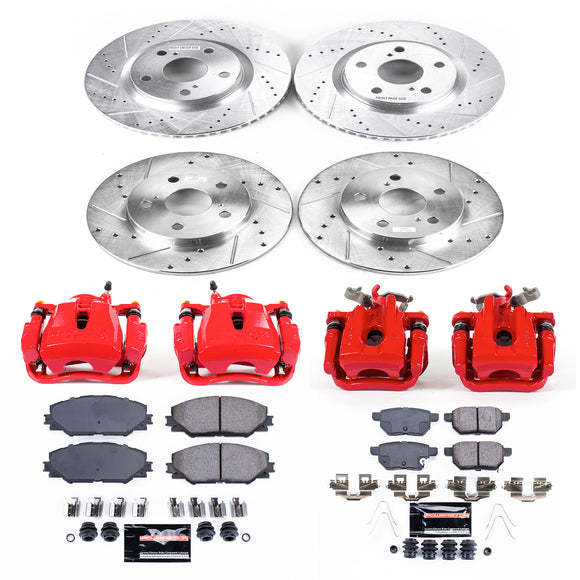 PowerStop Z23 Daily Driver Carbon-Fiber Ceramic Pads Drilled & Slotted Rotor & C