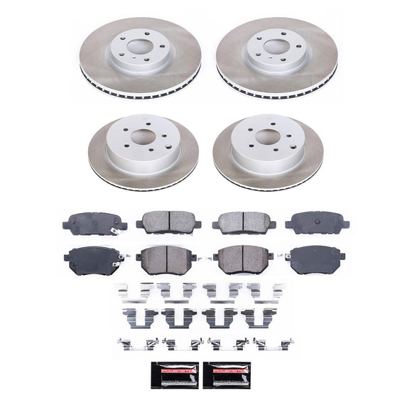 PowerStop Semi-Coated Rotor and Low-Dust Ceramic Brake Pad Kit