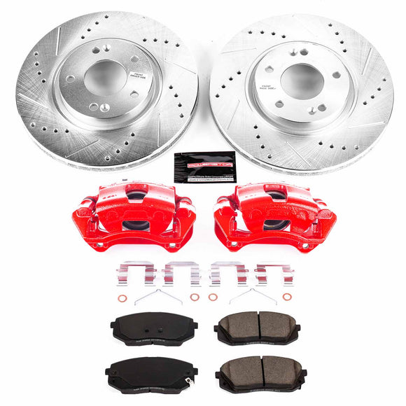 PowerStop Z23 Daily Driver Carbon-Fiber Ceramic Pads Drilled & Slotted Rotor & C