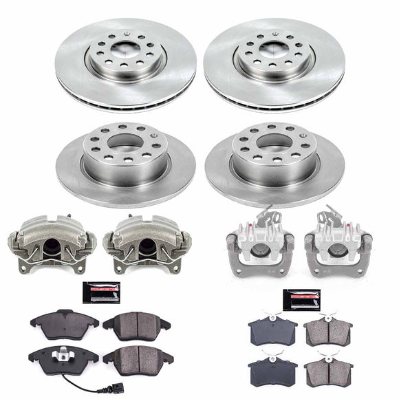 PowerStop OE Stock Replacement Low-Dust Ceramic Brake Pad, Rotor and Caliper Kit
