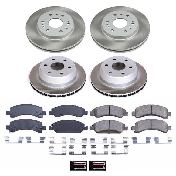 PowerStop Semi-Coated Rotor and Low-Dust Ceramic Brake Pad Kit