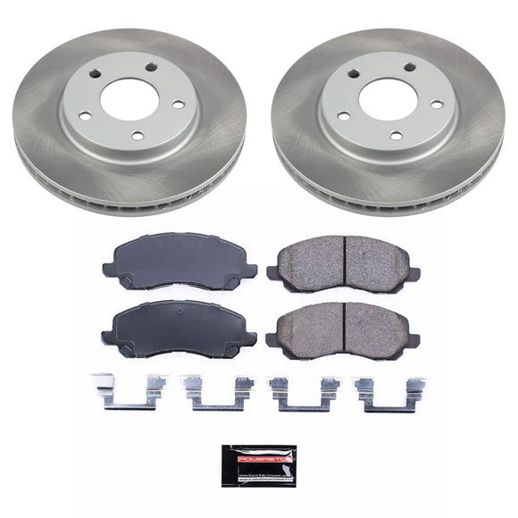 PowerStop Semi-Coated Rotor and Low-Dust Ceramic Brake Pad Kit