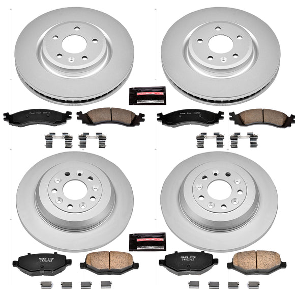 PowerStop Genuine Geomet Coated Rotor and Low-Dust Ceramic Brake Pad Kit