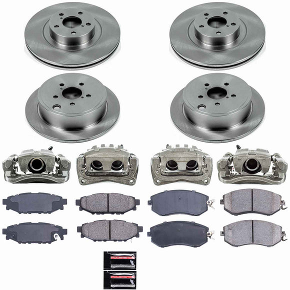 PowerStop OE Stock Replacement Low-Dust Ceramic Brake Pad, Rotor and Caliper Kit