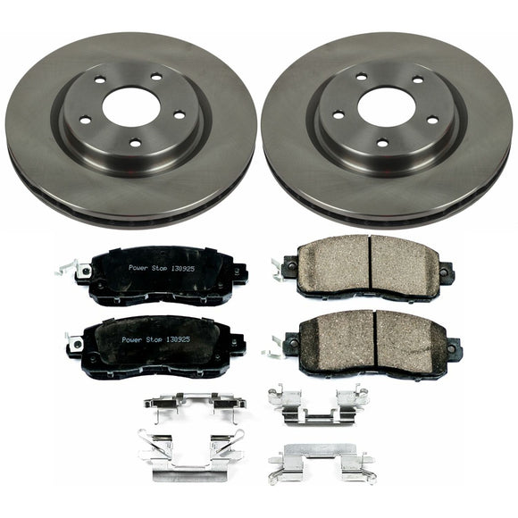 PowerStop OE Stock Replacement Low-Dust Ceramic Brake Pad and Rotor Kit