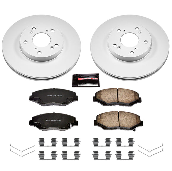 PowerStop Genuine Geomet Coated Rotor and Low-Dust Ceramic Brake Pad Kit