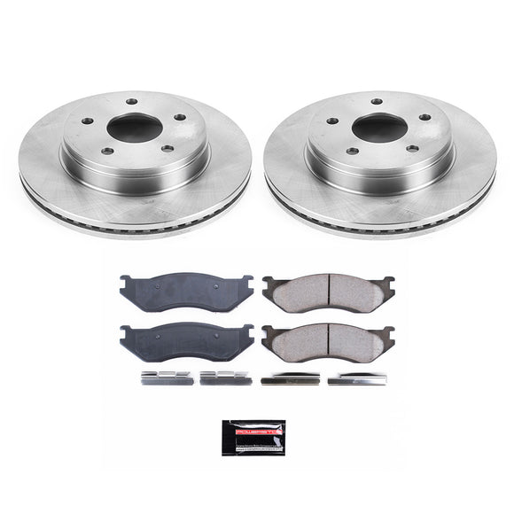 PowerStop OE Stock Replacement Low-Dust Ceramic Brake Pad and Rotor Kit