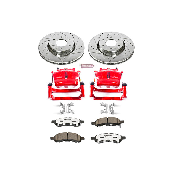 PowerStop Z26 Street Performance Ceramic Brake Pad, Drilled Slotted Rotor, and C