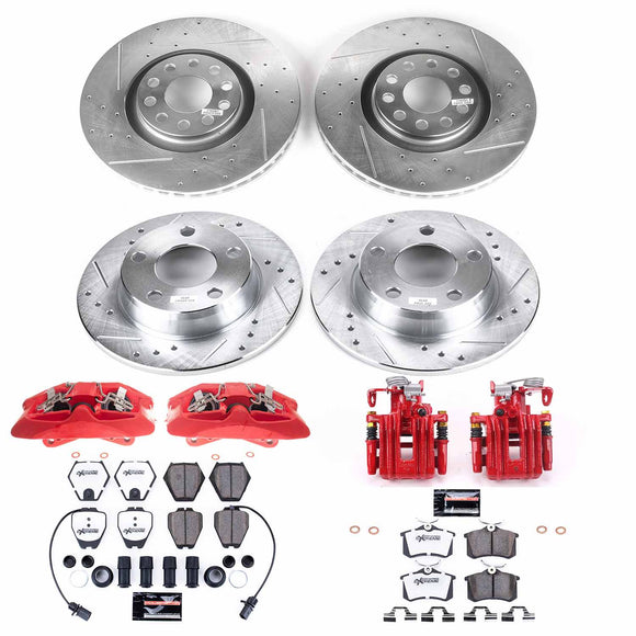 PowerStop Z26 Street Performance Ceramic Brake Pad, Drilled Slotted Rotor, and C