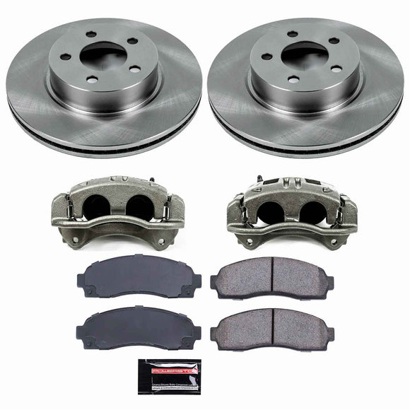 PowerStop OE Stock Replacement Low-Dust Ceramic Brake Pad, Rotor and Caliper Kit