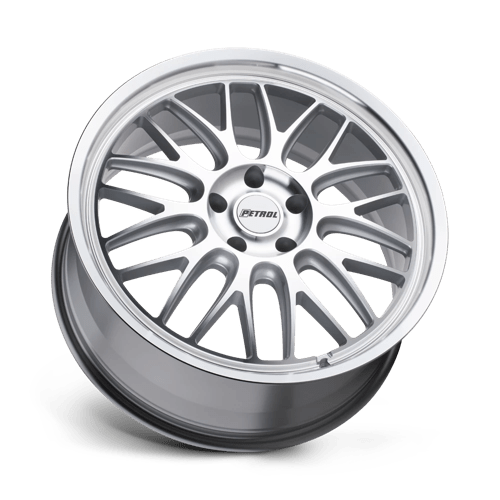 17x8 Petrol P4C Silver With Machined Face And Lip 5x105 ET40 CB72.1 Wheel Rim