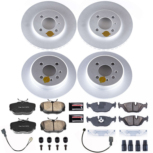 PowerStop Genuine Geomet Coated Rotor and Carbon-Fiber Ceramic Brake Pad Kit