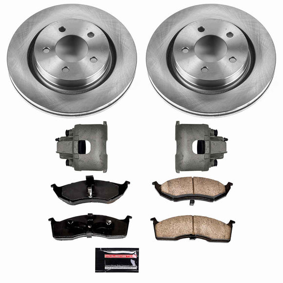 PowerStop OE Stock Replacement Low-Dust Ceramic Brake Pad, Rotor and Caliper Kit