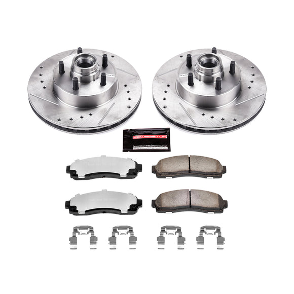 PowerStop Z36 Carbon-Fiber Ceramic Brake Pad with Drilled and Slotted Rotor Kit
