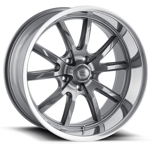 20x8.5 Ridler 650 Grey/Polished Lip Wheel/Rim 5x120.65 5-120.65 20-8.5 ET0