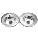 PowerStop Evolution Drilled Slotted Rotors Pair Front For Subaru Legacy