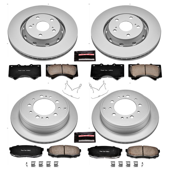 PowerStop Genuine Geomet Coated Rotor and Low-Dust Ceramic Brake Pad Kit