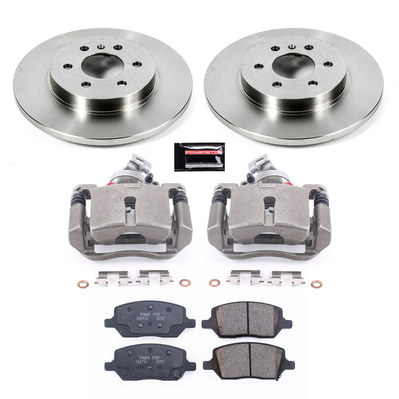 PowerStop OE Stock Replacement Low-Dust Ceramic Brake Pad, Rotor and Caliper Kit