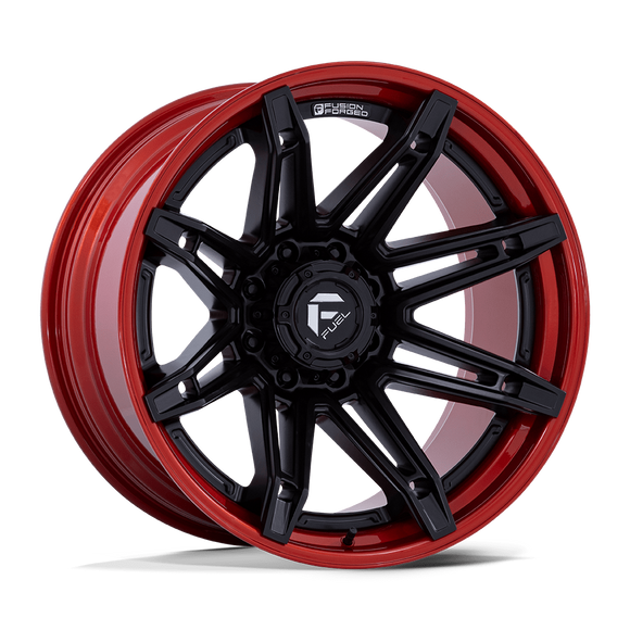 20x10 Fuel Off-Road FC401 Brawl Matte Black With Candy Red Lip 8x170 ET-18 Wheel