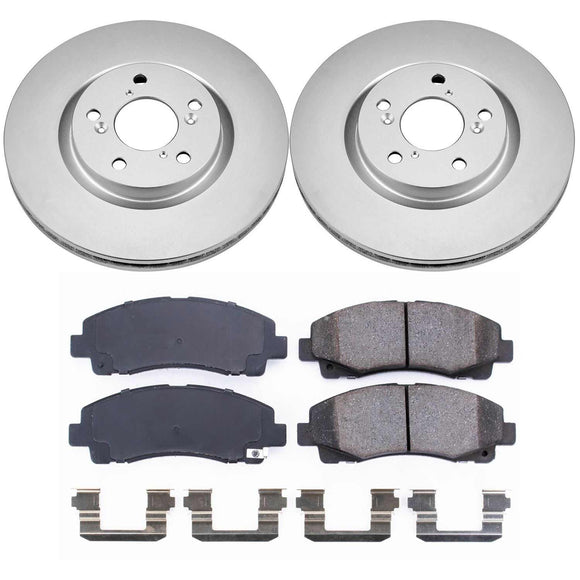 PowerStop Genuine Geomet Coated Rotor and Low-Dust Ceramic Brake Pad Kit