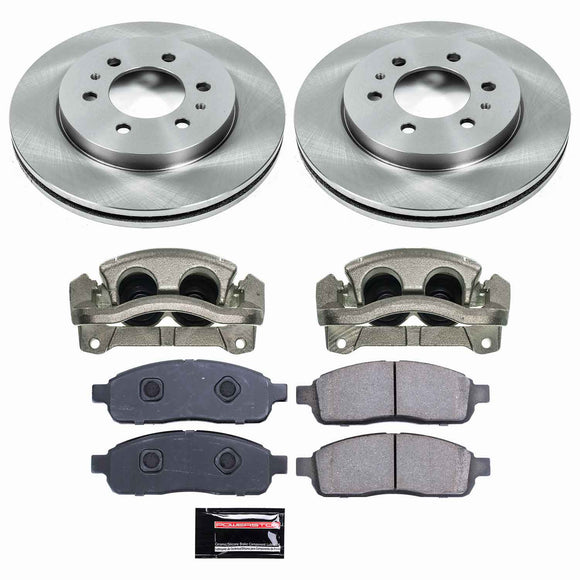 PowerStop OE Stock Replacement Low-Dust Ceramic Brake Pad, Rotor and Caliper Kit