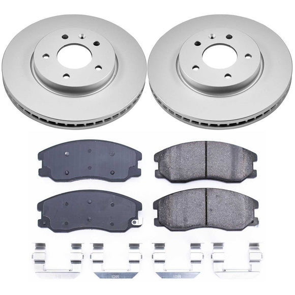 PowerStop Genuine Geomet Coated Rotor and Low-Dust Ceramic Brake Pad Kit