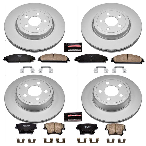 PowerStop Genuine Geomet Coated Rotor and Low-Dust Ceramic Brake Pad Kit