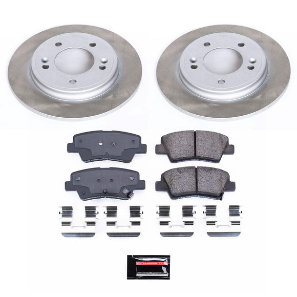 PowerStop Semi-Coated Rotor and Low-Dust Ceramic Brake Pad Kit