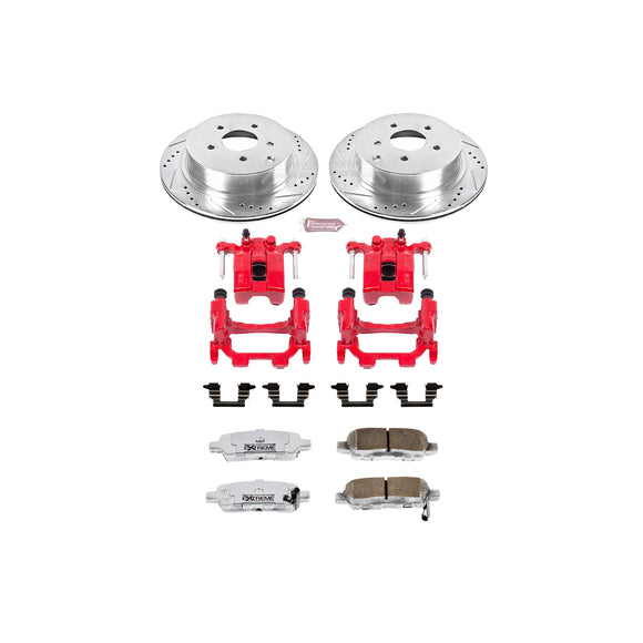 PowerStop Z26 Street Performance Ceramic Brake Pad, Drilled Slotted Rotor, and C