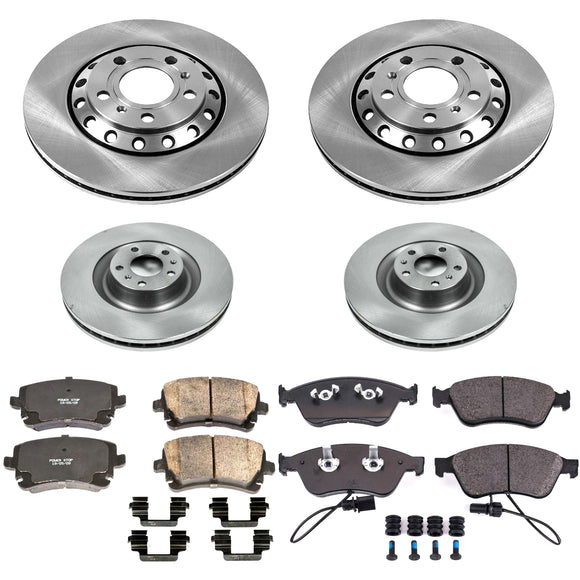 PowerStop OE Stock Replacement Low-Dust Ceramic Brake Pad and Rotor Kit