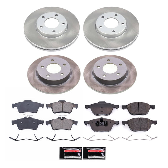PowerStop Semi-Coated Rotor and Low-Dust Ceramic Brake Pad Kit