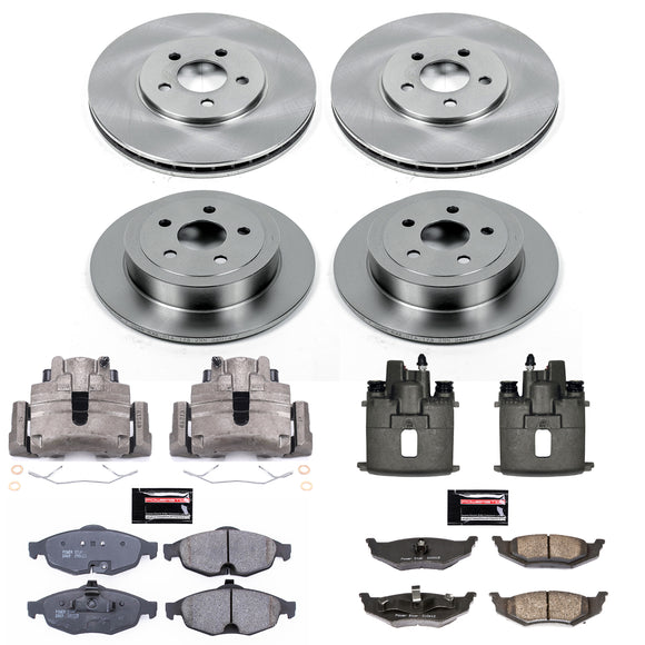 PowerStop OE Stock Replacement Low-Dust Ceramic Brake Pad, Rotor and Caliper Kit