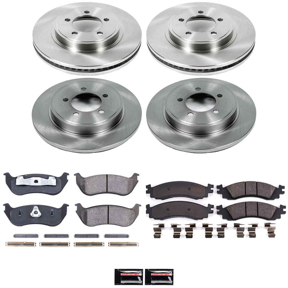 PowerStop OE Stock Replacement Low-Dust Ceramic Brake Pad and Rotor Kit