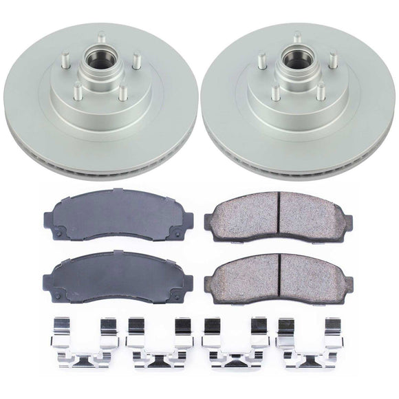 PowerStop Genuine Geomet Coated Rotor and Low-Dust Ceramic Brake Pad Kit