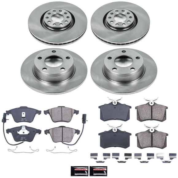 PowerStop OE Stock Replacement Low-Dust Ceramic Brake Pad and Rotor Kit